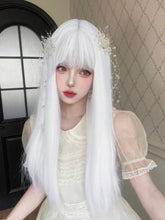 Load image into Gallery viewer, INSTOCK ★WHITE★ Korean Cosplay Straight Airy Bangs Long Hair Wig [Adjustable/Breathable]
