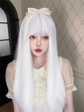 Load image into Gallery viewer, INSTOCK ★WHITE★ Korean Cosplay Straight Airy Bangs Long Hair Wig [Adjustable/Breathable]
