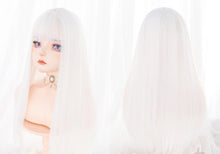 Load image into Gallery viewer, INSTOCK ★WHITE★ Korean Cosplay Straight Airy Bangs Long Hair Wig [Adjustable/Breathable]
