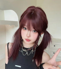 Load image into Gallery viewer, INSTOCK《WINE RED》Korean Layered Straight Airy Bangs Hair Wig Cosplay [Adjustable/Breathable]
