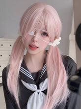 Load image into Gallery viewer, INSTOCK ★BABY PINK★ Korean Himecut Layered Straight Airy Bangs Long Hair Cosplay Wig [Adjustable/Breatheable]
