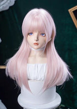 Load image into Gallery viewer, INSTOCK ★BABY PINK★ Korean Himecut Layered Straight Airy Bangs Long Hair Cosplay Wig [Adjustable/Breatheable]

