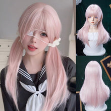 Load image into Gallery viewer, INSTOCK ★BABY PINK★ Korean Himecut Layered Straight Airy Bangs Long Hair Cosplay Wig [Adjustable/Breatheable]
