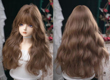 Load image into Gallery viewer, INSTOCK ★Caramel Brown★ Korean Perm Curly Wavy Long Airy Bangs Wig Hair [Adjustable/Breathable]
