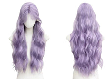 Load image into Gallery viewer, INSTOCK ★LILAC PURPLE★ Korean Curtain Bangs Mid Parting Wavy Curly Long Hair Wig [Adjustable/Breathable]
