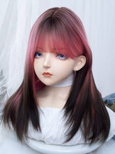 Load image into Gallery viewer, INSTOCK ★Pink Black Gradient★ Korean Wig Straight Airy Bangs Mid Length Hair Cosplay [Adjustable/Breathable]
