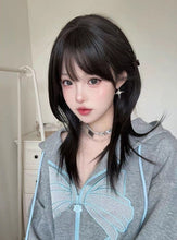 Load image into Gallery viewer, INSTOCK ★BLACK★ Wolf Cut Korean Style Layered Mid Length Airy Bangs Hair Wig [Adjustable/Breathable]
