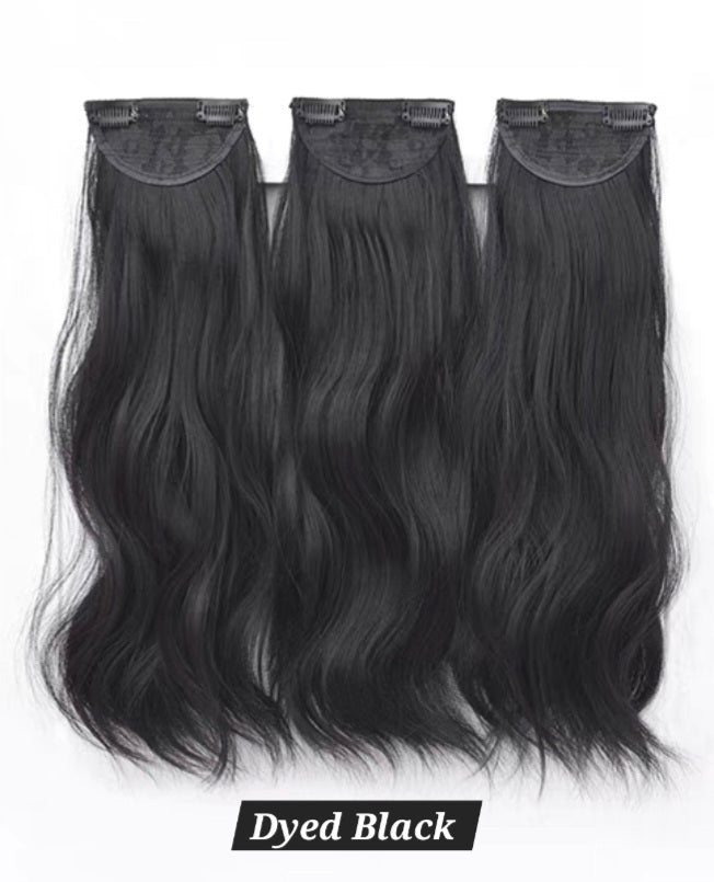INSTOCK ★4 COLORS★ 45/55/65cm Thick 3 Separate pieces Curly Wavy Long Hair Extensions Clip On