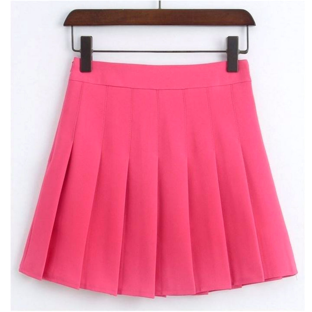 INSTOCK ≪HOT PINK≫ Korean Tennis Pleated Skirt with Safety Shorts