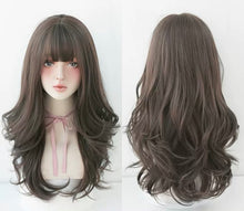 Load image into Gallery viewer, INSTOCK ★4 COLORS★ Korean Natural Wavy Curly Airy Bangs Long Hair Wig [Adjustable/Breathable]
