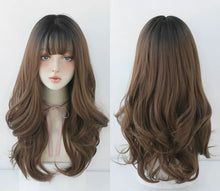 Load image into Gallery viewer, INSTOCK ★4 COLORS★ Korean Natural Wavy Curly Airy Bangs Long Hair Wig [Adjustable/Breathable]
