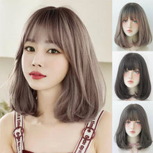 Load image into Gallery viewer, INSTOCK ★3 COLORS★ Natural C Curl Airy Bangs Straight Shoulder Length Short Hair Wig [Adjustable/Bretheable]
