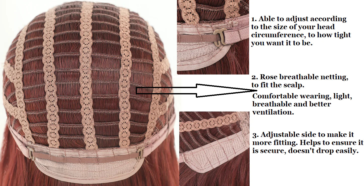 INSTOCK ★PURPLE★ Korean Wig Straight Airy Bangs Long Hair Cosplay [Adjustable/Breathable]