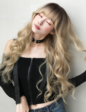 Load image into Gallery viewer, INSTOCK ★2 COLORS★ Korean 68cm Ombre Big Curls Wavy Airy Bangs Long Hair Wig [Adjustable/Breathable]
