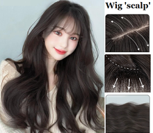 Load image into Gallery viewer, INSTOCK ★2 COLORS★ Korean Big Wavy Curly Airy Bangs Natural Long Hair [Adjustable/Breathable]
