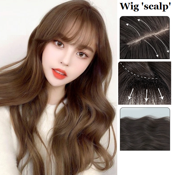 INSTOCK ★2 COLORS★ Korean Big Wavy Curly Airy Bangs Natural Long Hair [Adjustable/Breathable]