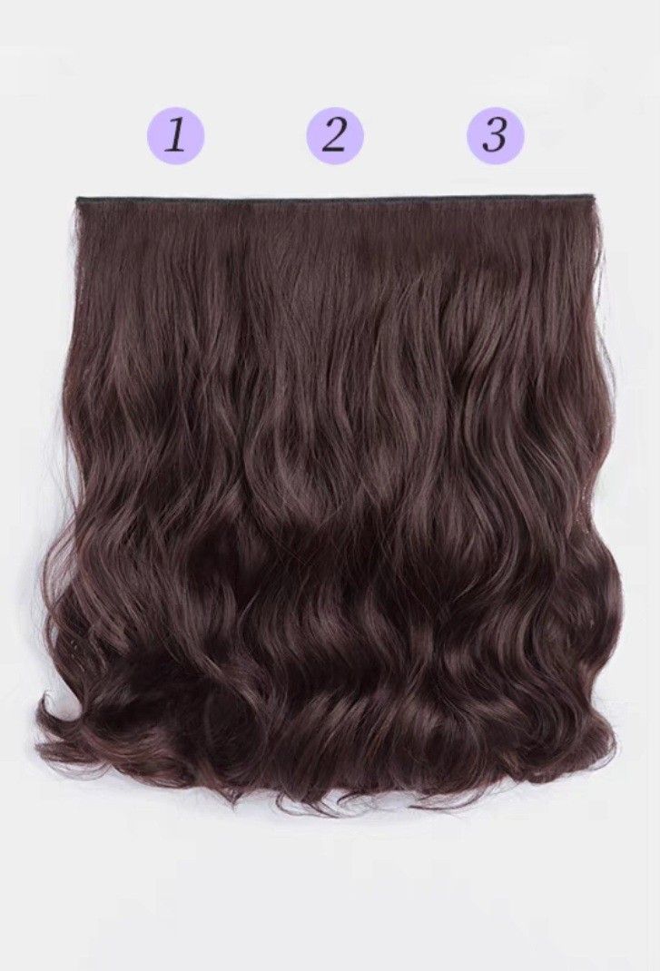INSTOCK ★2 COLORS★ 45CM Korean 3-piece Big Curly Wavy Long Hair Extensions Clip On