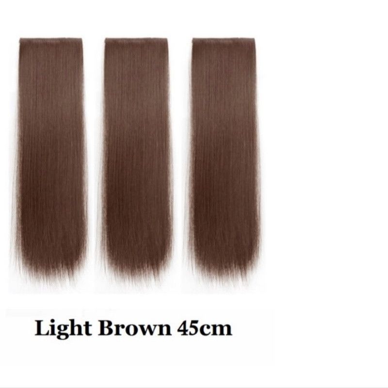 INSTOCK ★4 COLORS★ 45CM Korean 3-piece Big Straight Long Hair Extensions Clip On