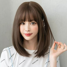 Load image into Gallery viewer, INSTOCK ★2 COLORS★ Korean Straight Airy Bangs Shoulder Length Short Hair Wig [Adjustable/Breathable]
