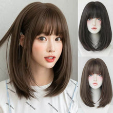 Load image into Gallery viewer, INSTOCK ★2 COLORS★ Korean Straight Airy Bangs Shoulder Length Short Hair Wig [Adjustable/Breathable]
