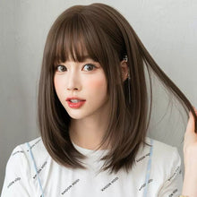 Load image into Gallery viewer, INSTOCK ★2 COLORS★ Korean Straight Airy Bangs Shoulder Length Short Hair Wig [Adjustable/Breathable]
