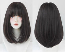 Load image into Gallery viewer, INSTOCK ★2 COLORS★ Korean Straight Airy Bangs Shoulder Length Short Hair Wig [Adjustable/Breathable]
