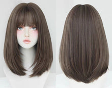 Load image into Gallery viewer, INSTOCK ★2 COLORS★ Korean Straight Airy Bangs Shoulder Length Short Hair Wig [Adjustable/Breathable]
