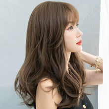 Load image into Gallery viewer, INSTOCK ★2 COLORS★ Korean Mid Length Natural Wavy Curls Airy Bangs Hair Wig [Adjustable/Breathable]
