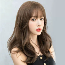 Load image into Gallery viewer, INSTOCK ★2 COLORS★ Korean Mid Length Natural Wavy Curls Airy Bangs Hair Wig [Adjustable/Breathable]
