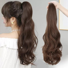 Load image into Gallery viewer, INSTOCK ★3 COLORS★Korean 60cm Wavy / Curly Long Natural Clip On Ponytail Hair Extension
