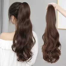 Load image into Gallery viewer, INSTOCK ★3 COLORS★Korean 60cm Wavy / Curly Long Natural Clip On Ponytail Hair Extension
