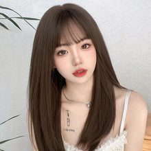Load image into Gallery viewer, INSTOCK ★3 COLORS★ Korean Airy Bangs Natural Long Straight Hair Wig [Adjustable/Breathable]
