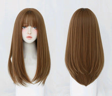 Load image into Gallery viewer, INSTOCK ★3 COLORS★ Korean Airy Bangs Natural Long Straight Hair Wig [Adjustable/Breathable]
