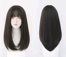 Load image into Gallery viewer, INSTOCK ★3 COLORS★ Korean Airy Bangs Natural Long Straight Hair Wig [Adjustable/Breathable]
