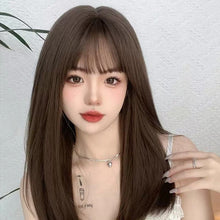 Load image into Gallery viewer, INSTOCK ★3 COLORS★ Korean Airy Bangs Natural Long Straight Hair Wig [Adjustable/Breathable]
