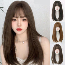 Load image into Gallery viewer, INSTOCK ★3 COLORS★ Korean Airy Bangs Natural Long Straight Hair Wig [Adjustable/Breathable]

