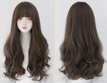 Load image into Gallery viewer, INSTOCK ★3 COLORS★ Korean Curly Wavy Airy Bangs Long Hair Wig [Adjustable/Breathable]
