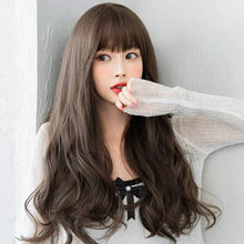 Load image into Gallery viewer, INSTOCK ★3 COLORS★ Korean Curly Wavy Airy Bangs Long Hair Wig [Adjustable/Breathable]
