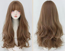 Load image into Gallery viewer, INSTOCK ★3 COLORS★ Korean Curly Wavy Airy Bangs Long Hair Wig [Adjustable/Breathable]
