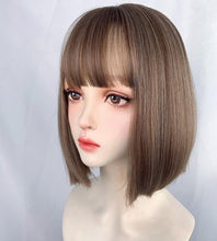 Load image into Gallery viewer, INSTOCK ★Ash Brown★ Korean Airy Bangs Short Bob Hair Wig [Adjustable/Breathable]
