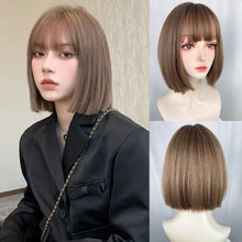 Load image into Gallery viewer, INSTOCK ★Ash Brown★ Korean Airy Bangs Short Bob Hair Wig [Adjustable/Breathable]

