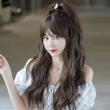 Load image into Gallery viewer, INSTOCK ★BROWN★ Korean Curly Wavy Airy Bangs Long Hair Wig [Adjustable/Breathable]
