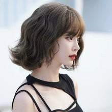 Load image into Gallery viewer, INSTOCK ★COLD BROWN★ Korean Wavy Curly Airy Bangs Short Hair Wig [Adjustable/Breathable]
