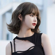 Load image into Gallery viewer, INSTOCK ★COLD BROWN★ Korean Wavy Curly Airy Bangs Short Hair Wig [Adjustable/Breathable]
