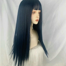 Load image into Gallery viewer, INSTOCK ★Dark Blue★ Korean Airy Bangs Long Straight Hair Wig [Adjustable/Breathable]
