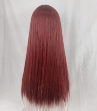 Load image into Gallery viewer, INSTOCK ★Dark Red★ Korean Airy Bangs Long Straight Hair Wig [Adjustable/Breathable]
