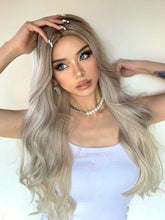 Load image into Gallery viewer, INSTOCK ★GREY GRADIENT★ Korean Curly Wavy Mid Parting Long Hair Wig [Adjustable/Breathable]
