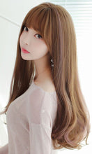 Load image into Gallery viewer, INSTOCK ★LIGHT BROWN★ Korean Curly Wavy Airy Bangs Long Hair Wig [Adjustable/Breathable]
