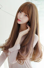 Load image into Gallery viewer, INSTOCK ★LIGHT BROWN★ Korean Curly Wavy Airy Bangs Long Hair Wig [Adjustable/Breathable]
