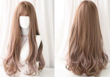 Load image into Gallery viewer, INSTOCK ★LIGHT BROWN★ Korean Curly Wavy Airy Bangs Long Hair Wig [Adjustable/Breathable]
